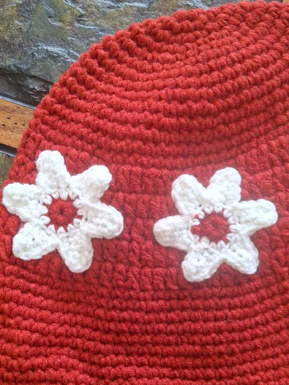 Hand-Crocheted Flower Bucket Hat